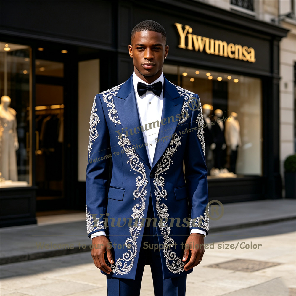 Men Formal Wear Wedding - Terno Masculino Personalizado com Cristais e