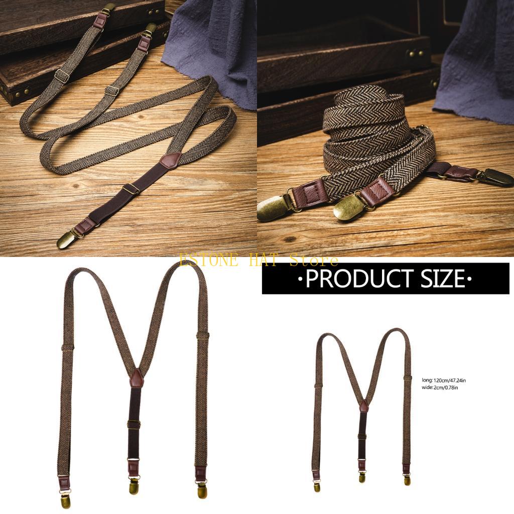Suspender Clip Formal - 49MF Suspensórios elásticos masculinos com 3
