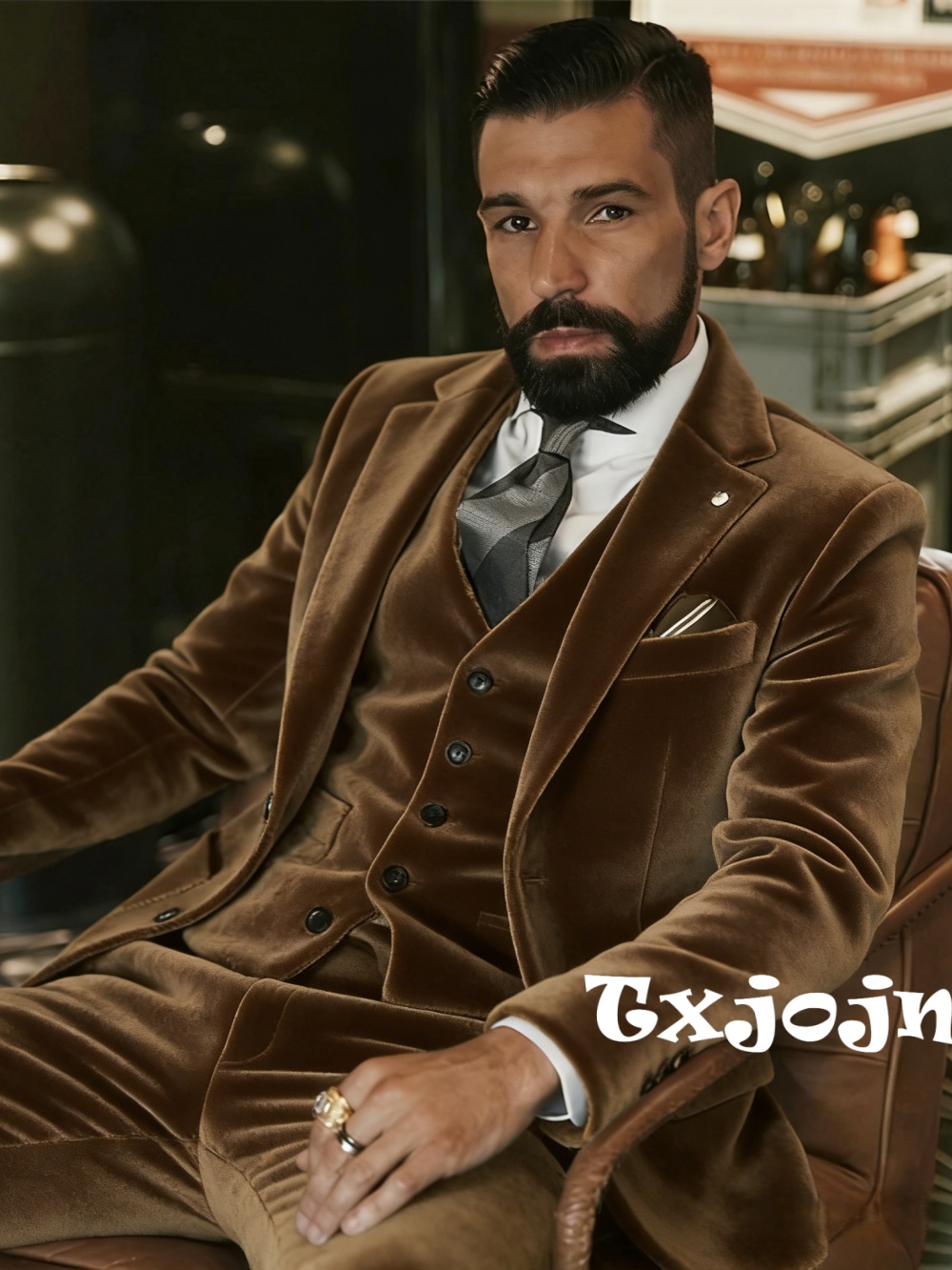 Men Formal Wear Wedding - Ternos de Veludo Masculinos 3 Peças