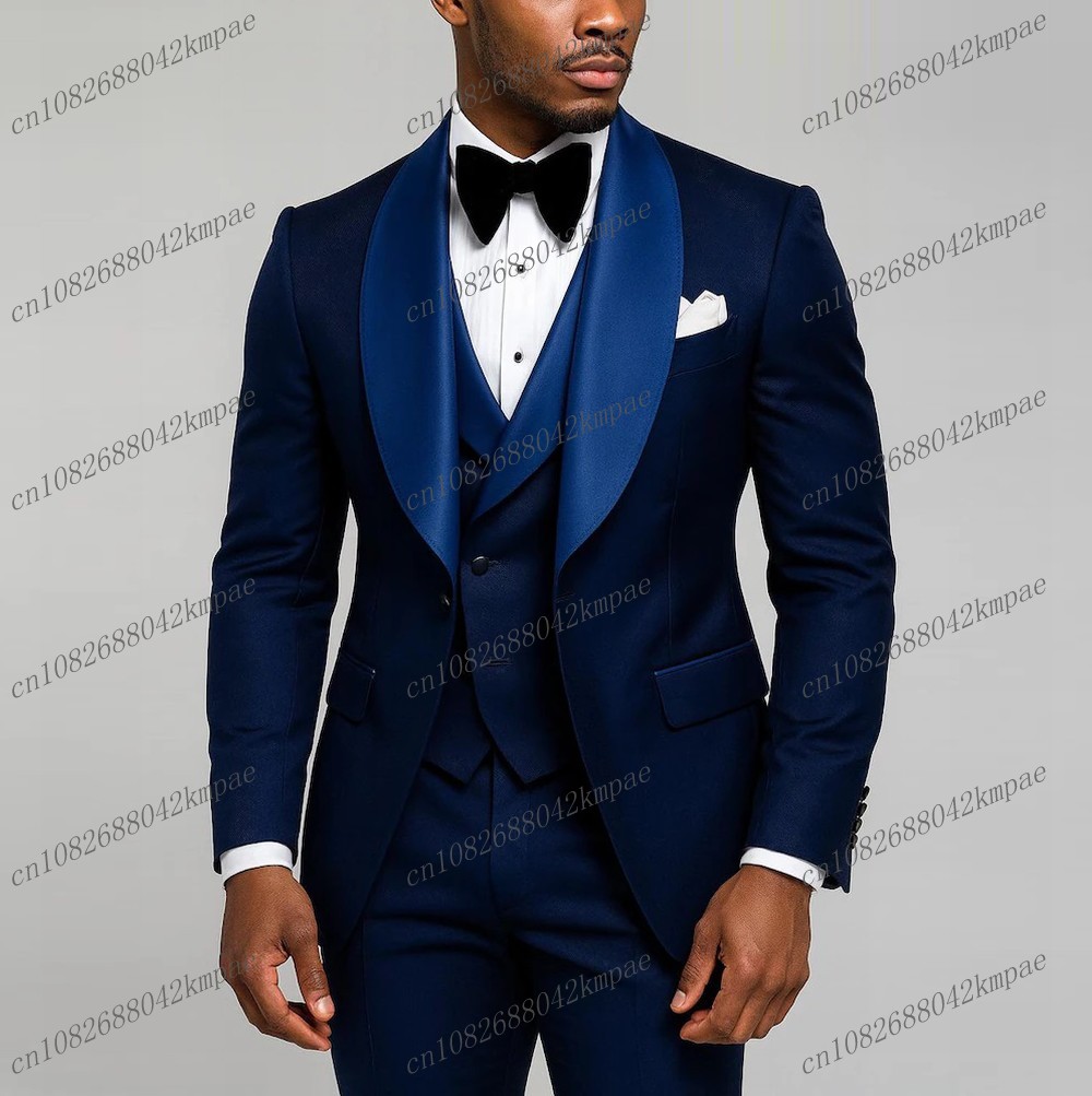 Novo azul marinho formal terno - Men Formal Wear Wedding avaliação e preço