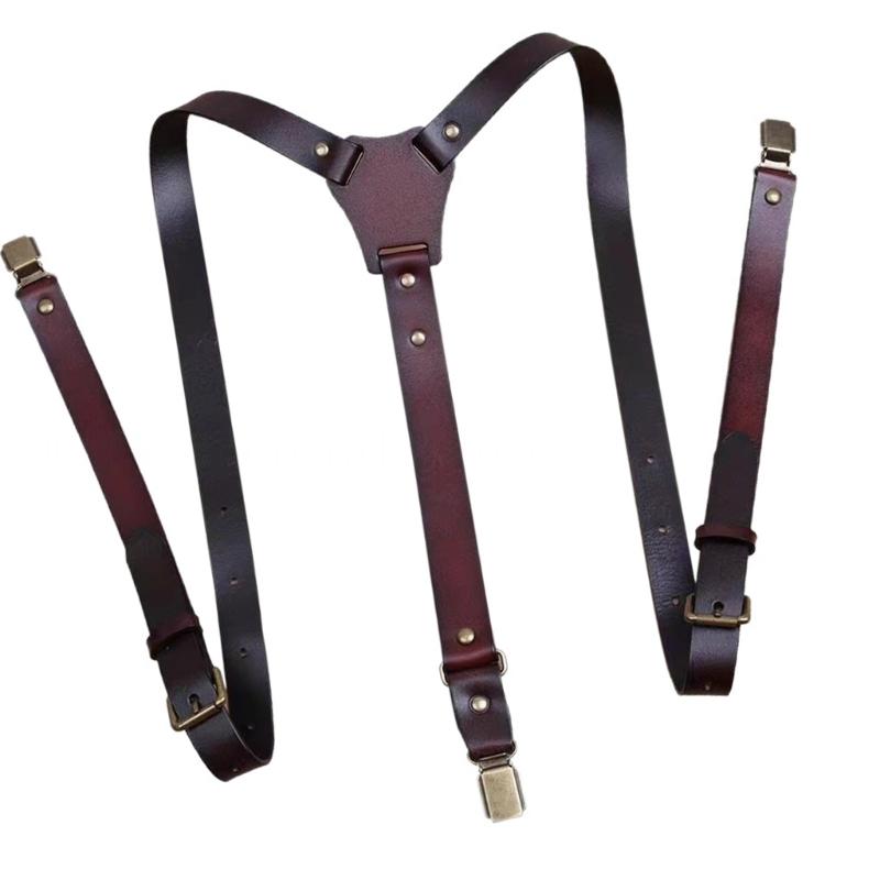 39BD Alças suspensas couro PU  - Suspender Clip Formal avaliação e preço