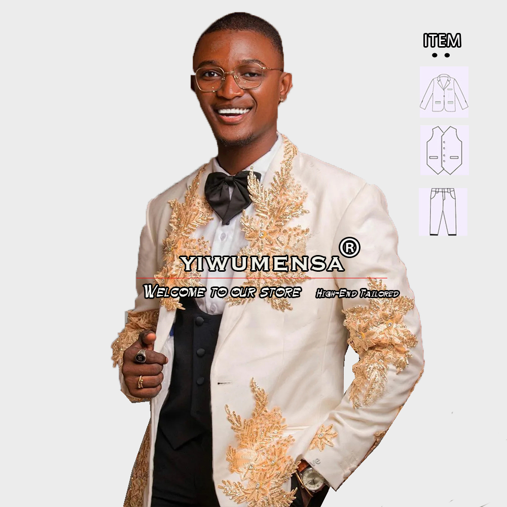 Personalizado 3 peças ternos m - Men Formal Wear Wedding avaliação e preço