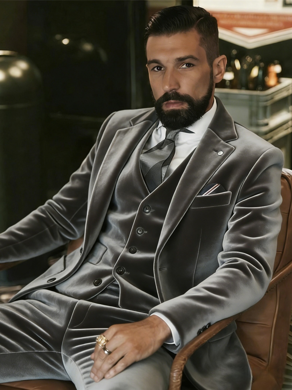 Ternos de Veludo Masculinos 3  - Men Formal Wear Wedding avaliação e preço