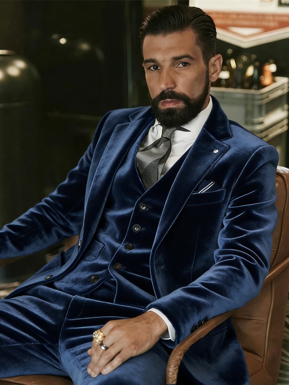 Ternos de Veludo Masculinos 3  - Men Formal Wear Wedding avaliação e preço