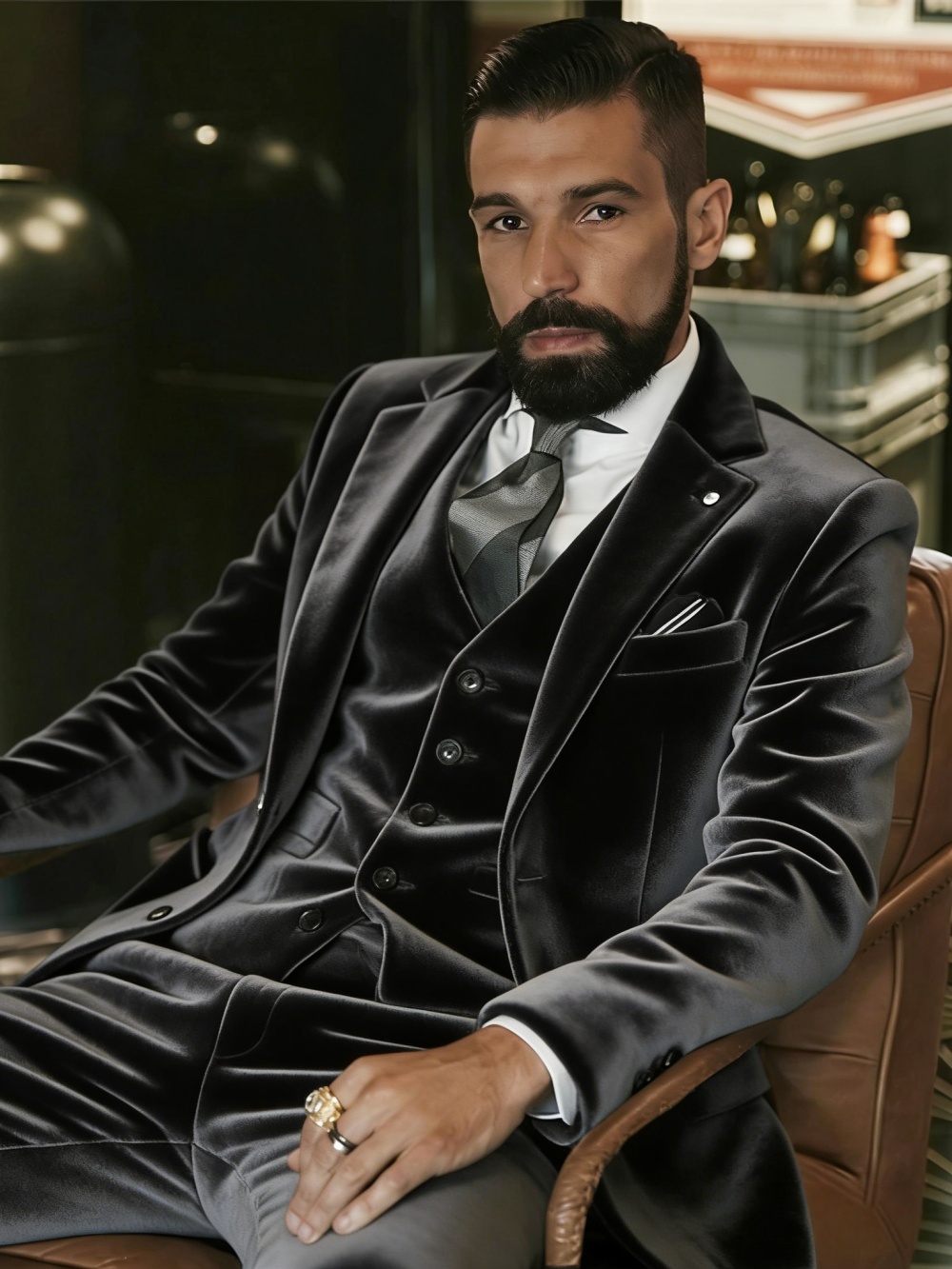 Ternos de Veludo Masculinos 3  - Men Formal Wear Wedding avaliação e preço